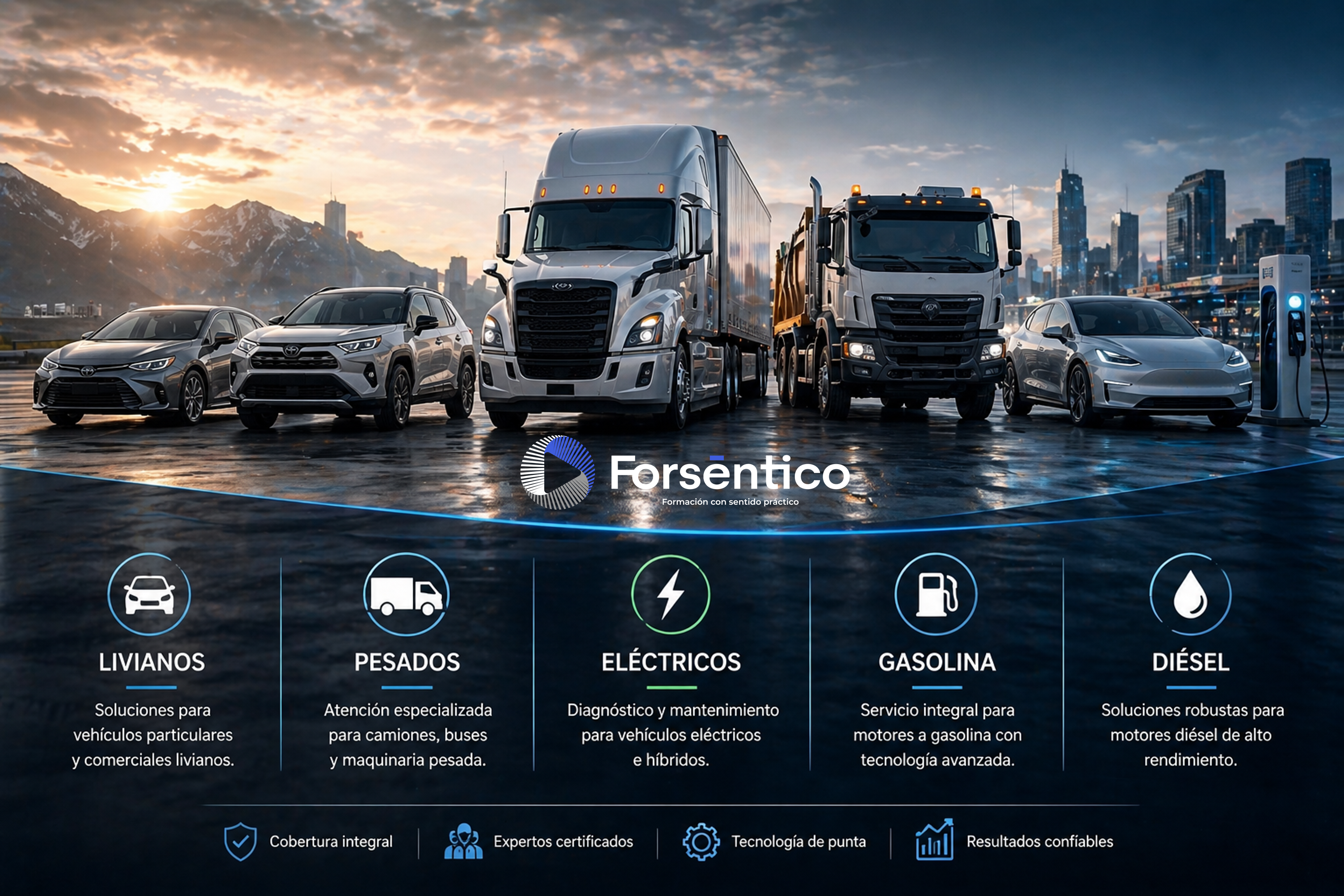 Vehículos livianos y pesados para entrenamiento automotor